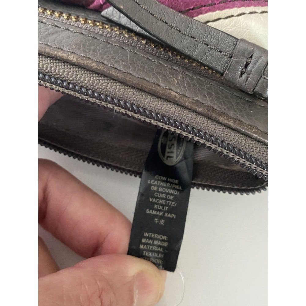 Fossil Karli Clutch Wristlet Wallet Bag‎ Geometric Print Leather Mod Vintage NWT - Picture 7 of 16